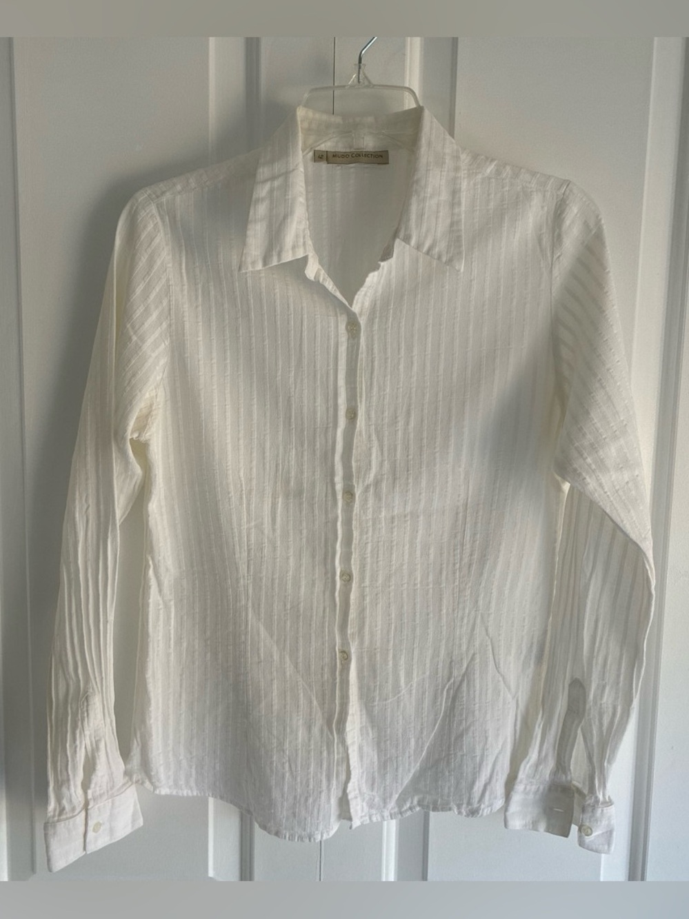 Lightweight White Button-Down Shirt - Women